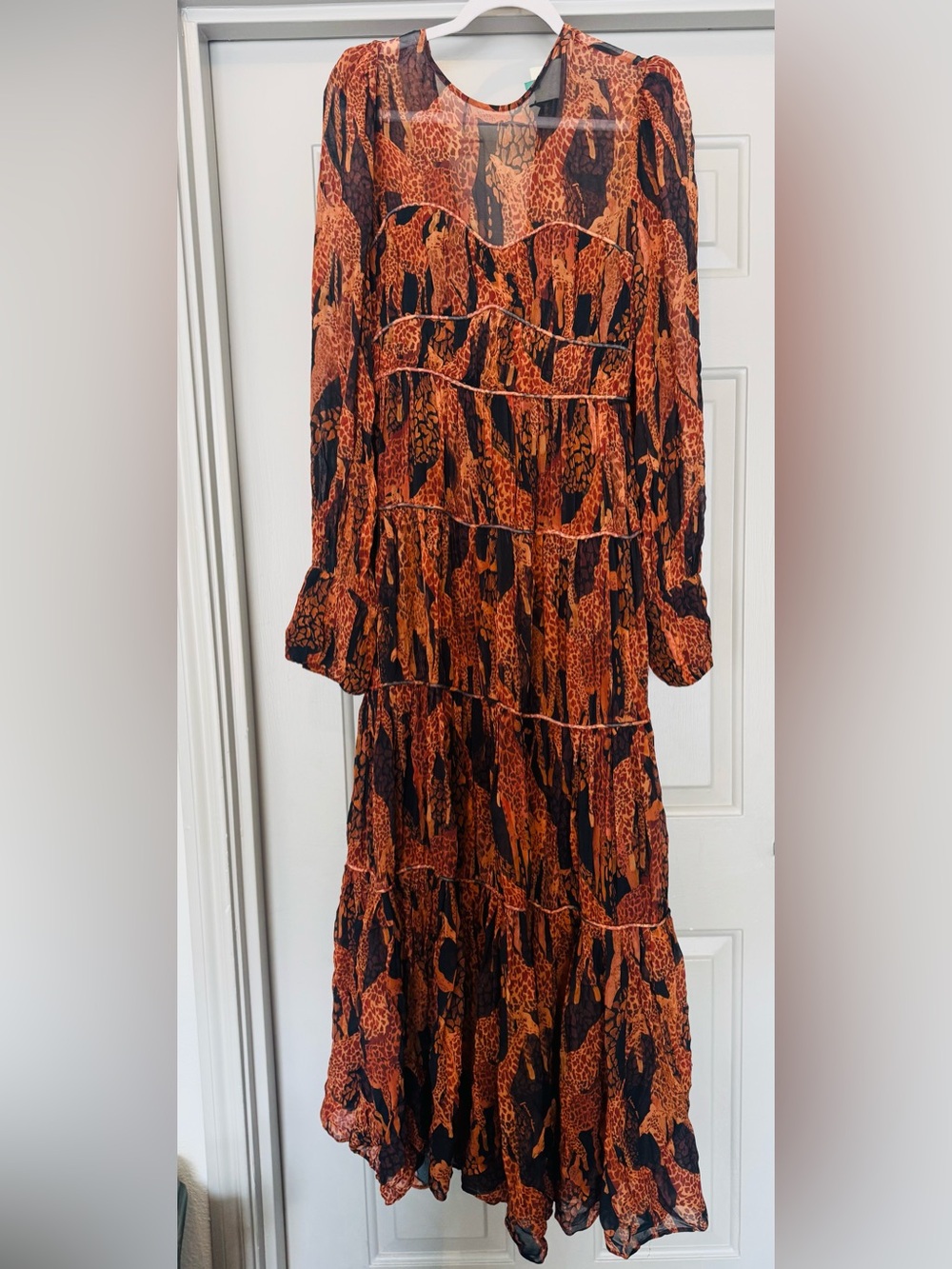FARM Rio Giraffes Puff Sleeve Maxi Dress small - Picture 8 of 9